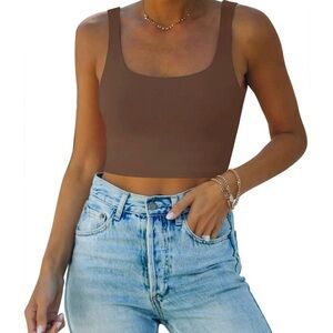 ❤️ ReoRia | Brown Double Lined Tank Top